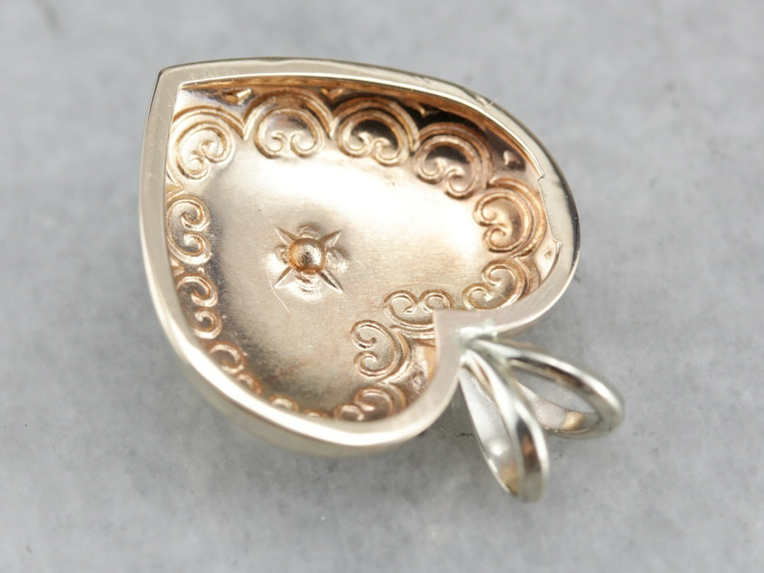 Colgante de corazón de diamantes reciclado