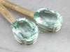 Green Aquamarine Drop Earrings