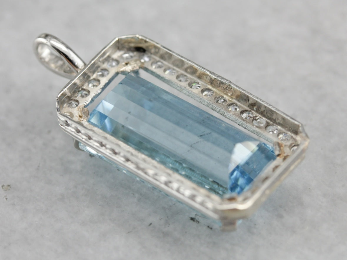 Platinum Aquamarine Cocktail Pendant