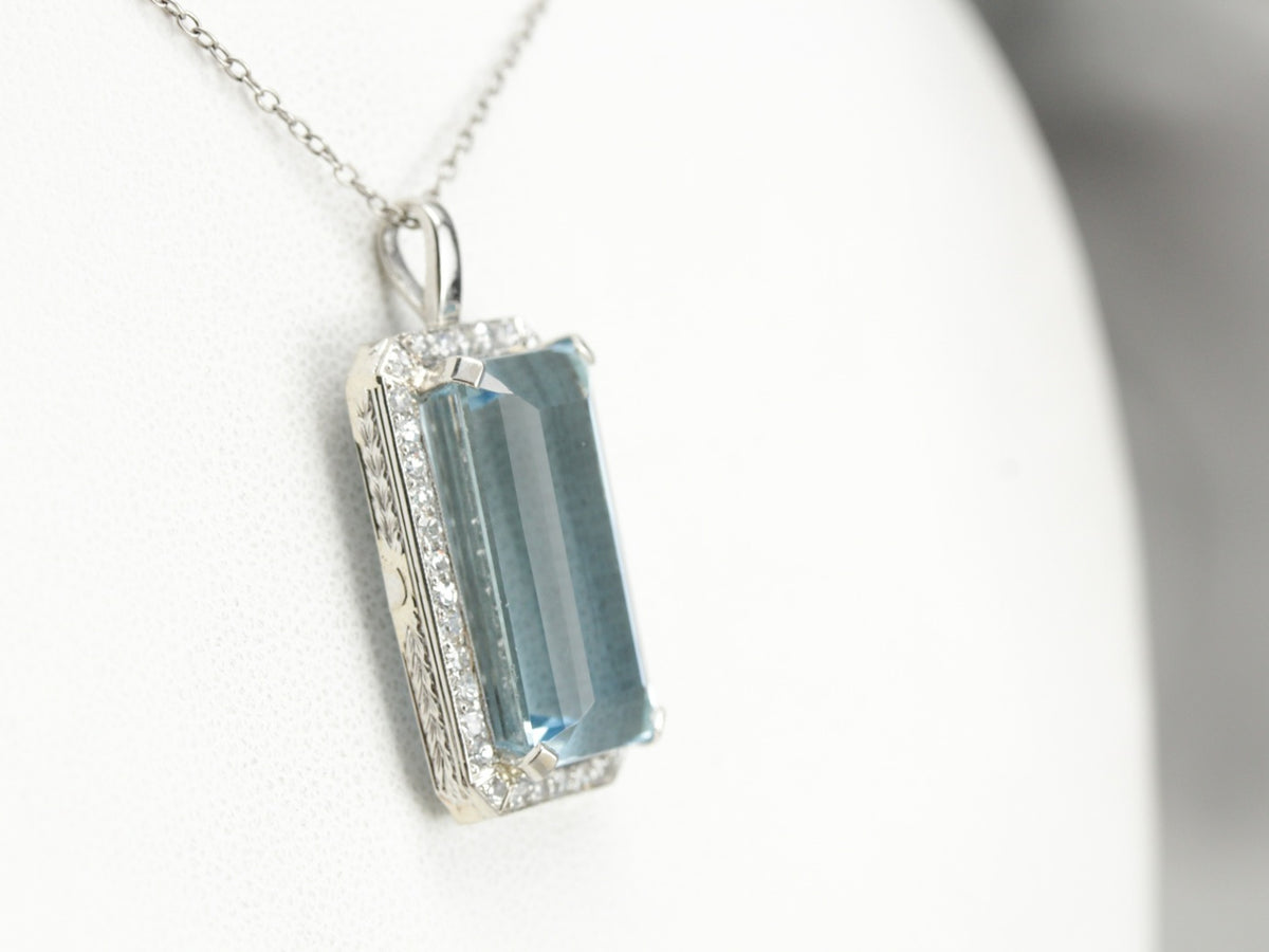 Platinum Aquamarine Cocktail Pendant