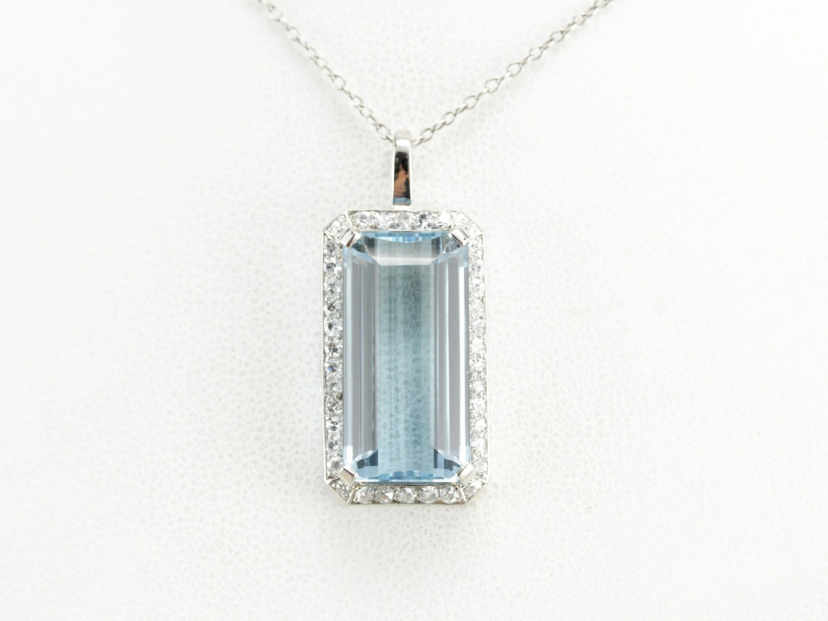 Platinum Aquamarine Cocktail Pendant