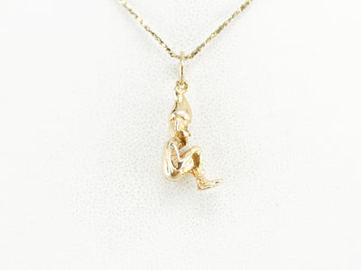 Vintage Gold Gnome Charm Pendant