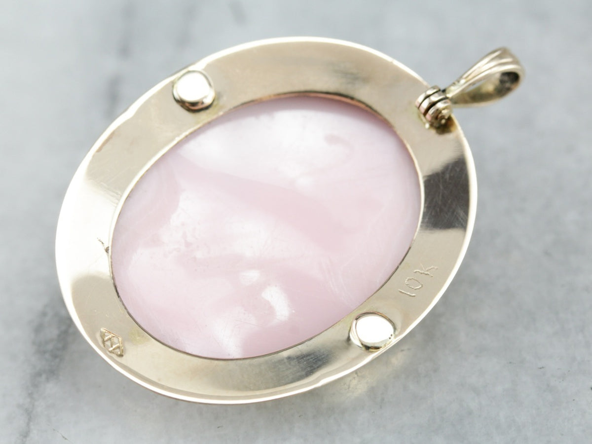 Art Nouveau Pink Cameo Pendant