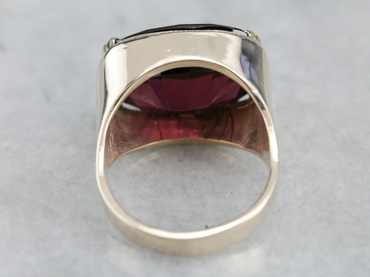 East-West Rhodolite Garnet Statement Ring