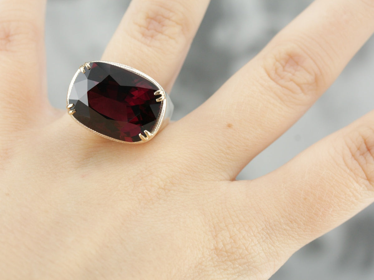 East-West Rhodolite Garnet Statement Ring