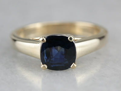Modern Sapphire Solitaire Engagement Ring