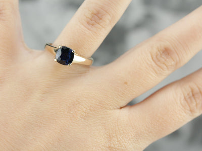 Modern Sapphire Solitaire Engagement Ring