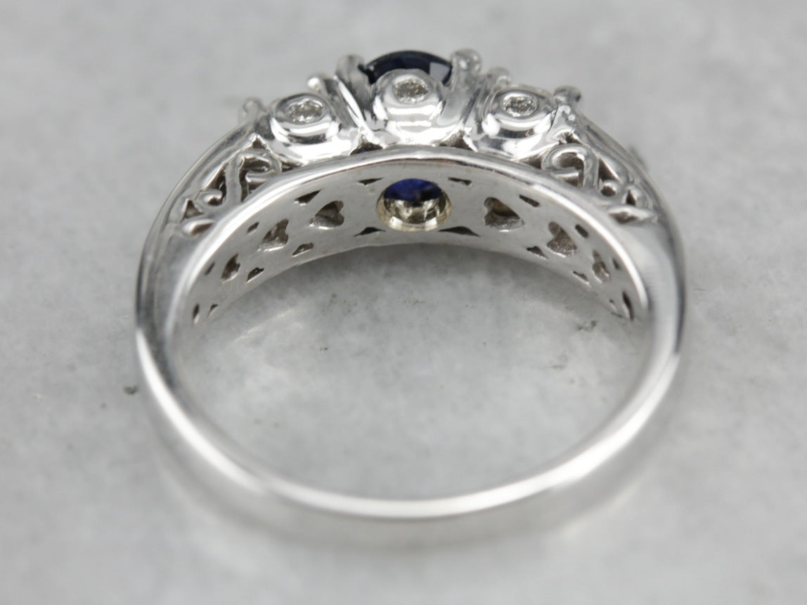 Sapphire and Diamond Engagement Ring