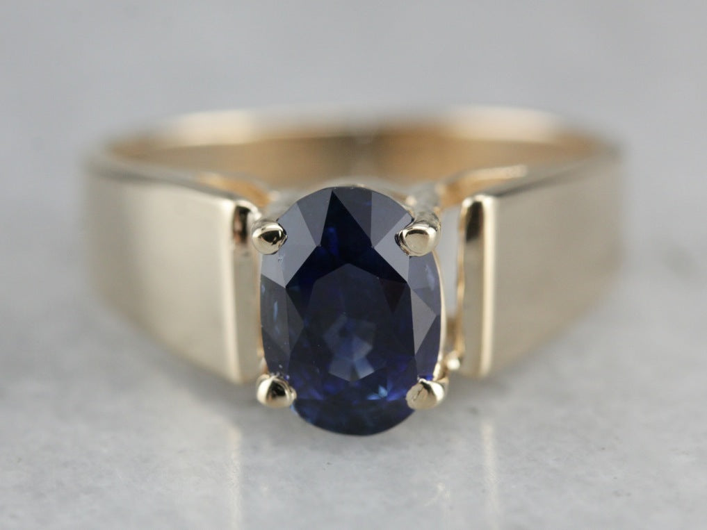 Modern Sapphire Solitaire Ring