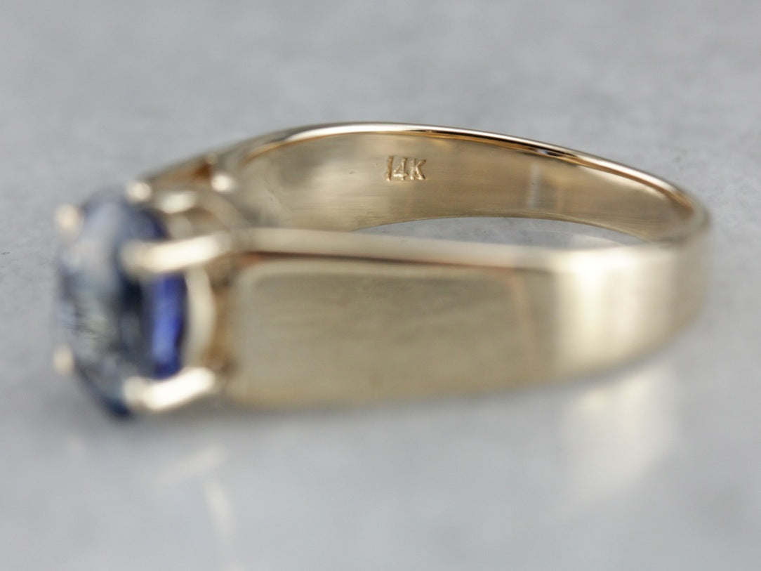 Modern Sapphire Solitaire Ring