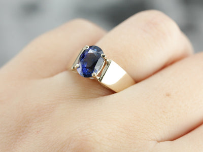 Modern Sapphire Solitaire Ring