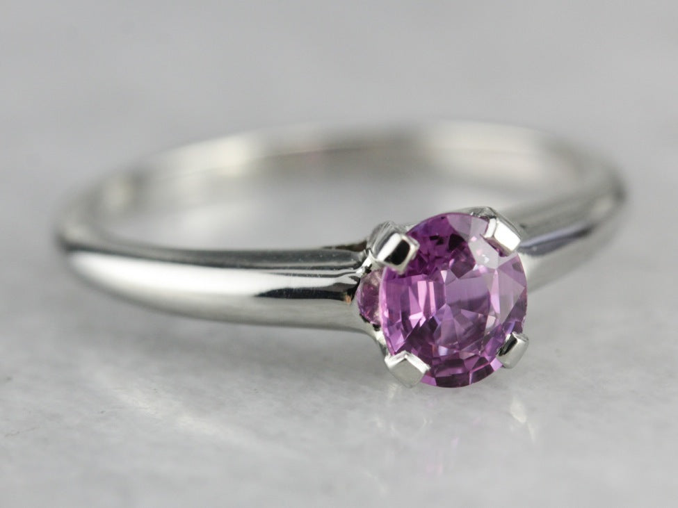 Pink Sapphire Solitaire Ring