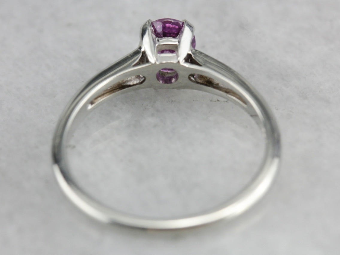 Pink Sapphire Solitaire Ring