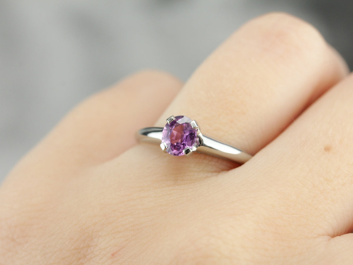 Pink Sapphire Solitaire Ring