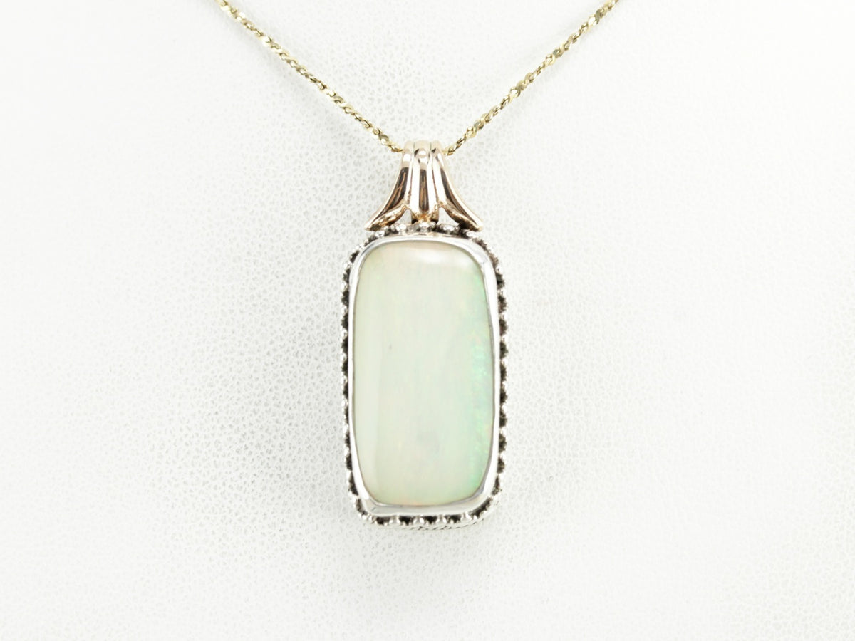 Mix Metal Opal Statement Pendant