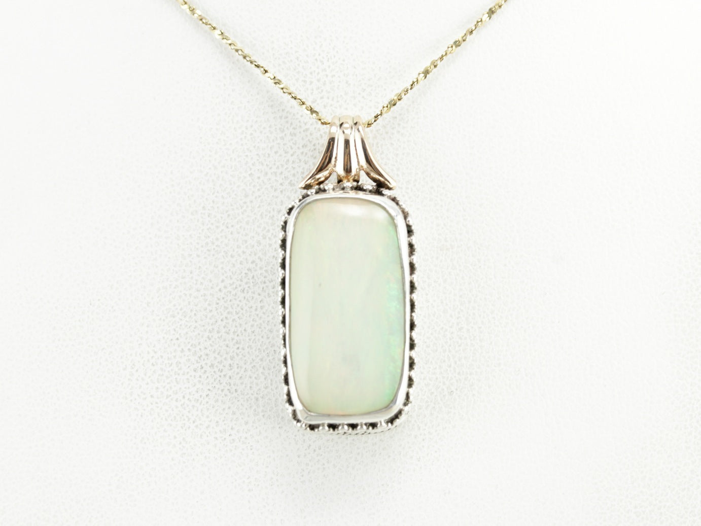 Mix Metal Opal Statement Pendant