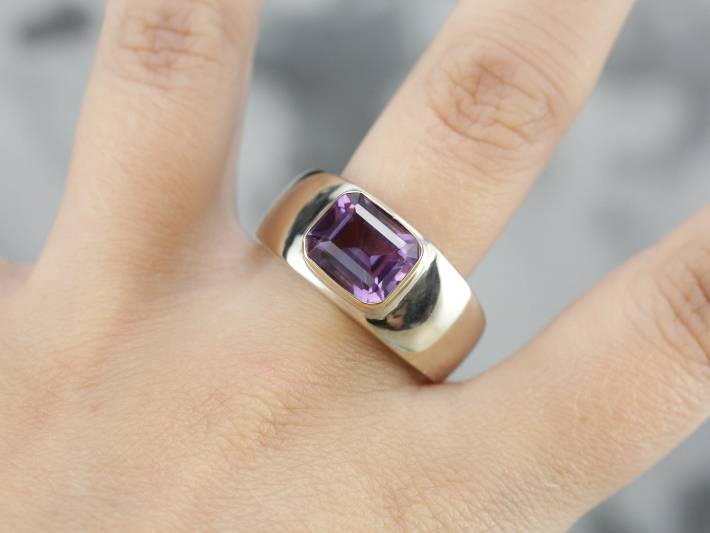 Men's Amethyst Statement Ring