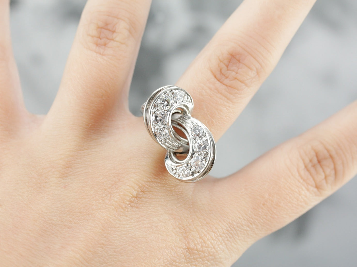 Retro Era Diamond Cocktail Ring