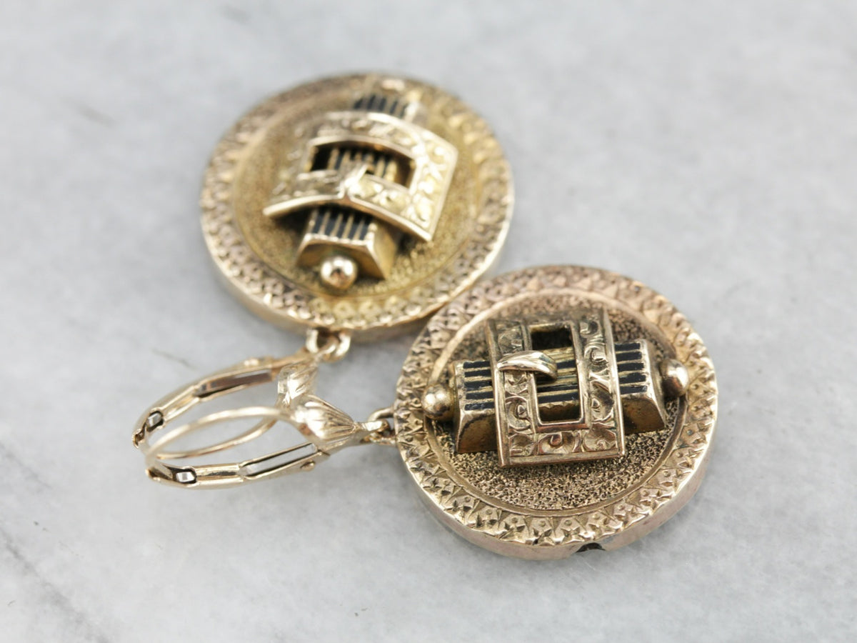 Pendientes colgantes victorianos dorados