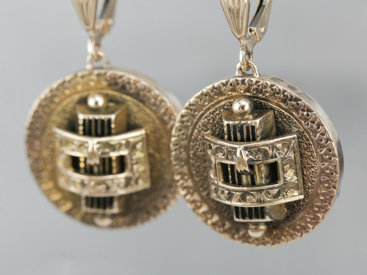 Pendientes colgantes victorianos dorados