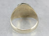 Men's Yellow Gold Signet Ring with Leaf Motif
