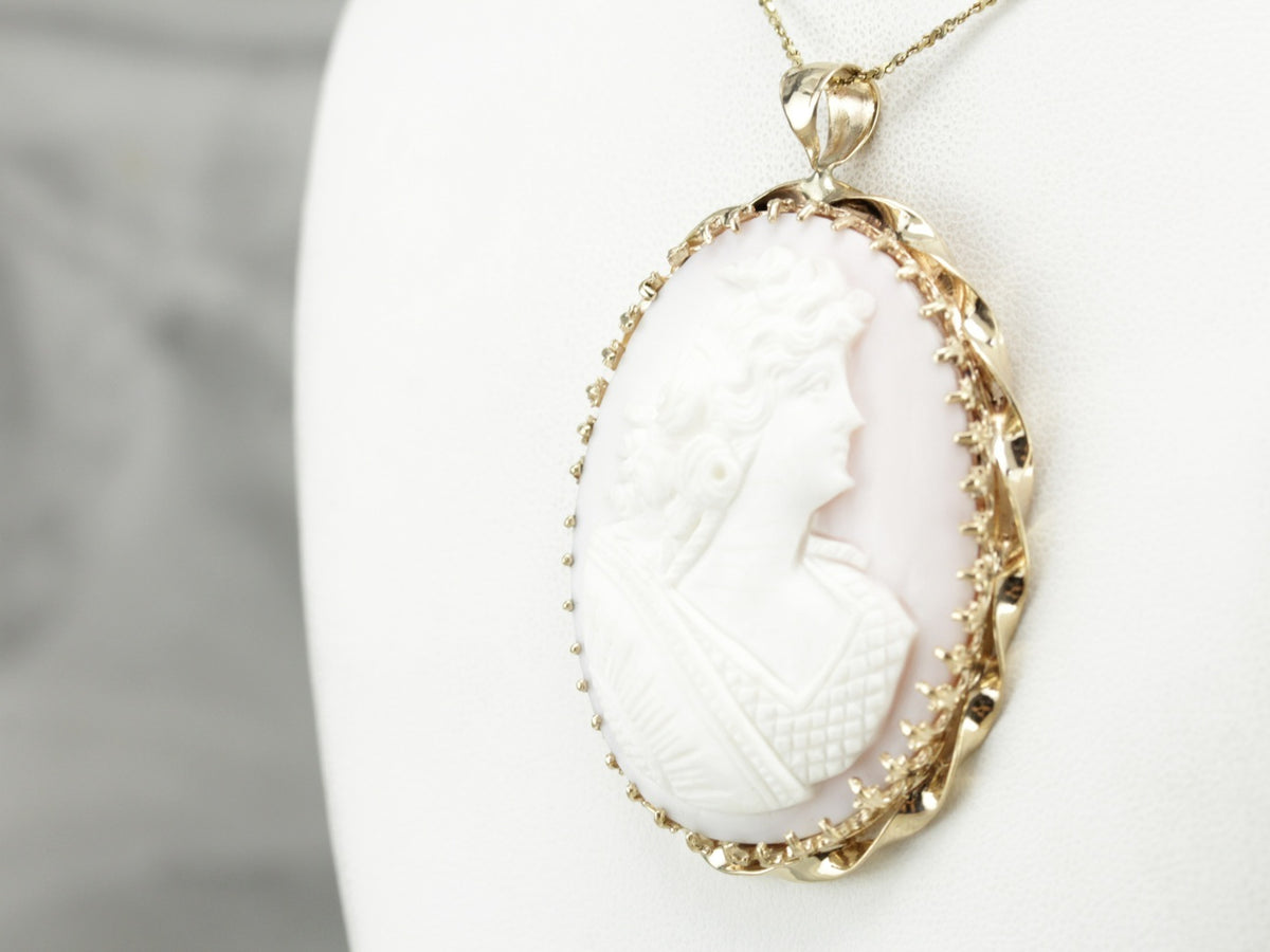 Vintage Cameo Statement Pendant