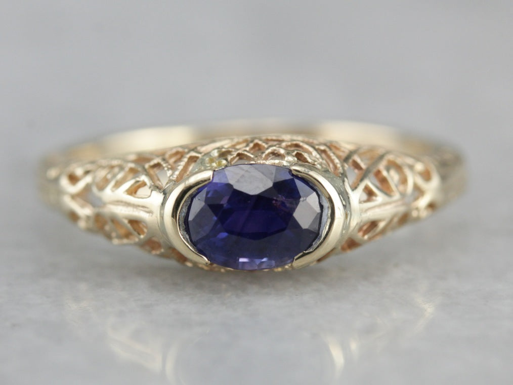 Sapphire Solitaire Engagement Ring