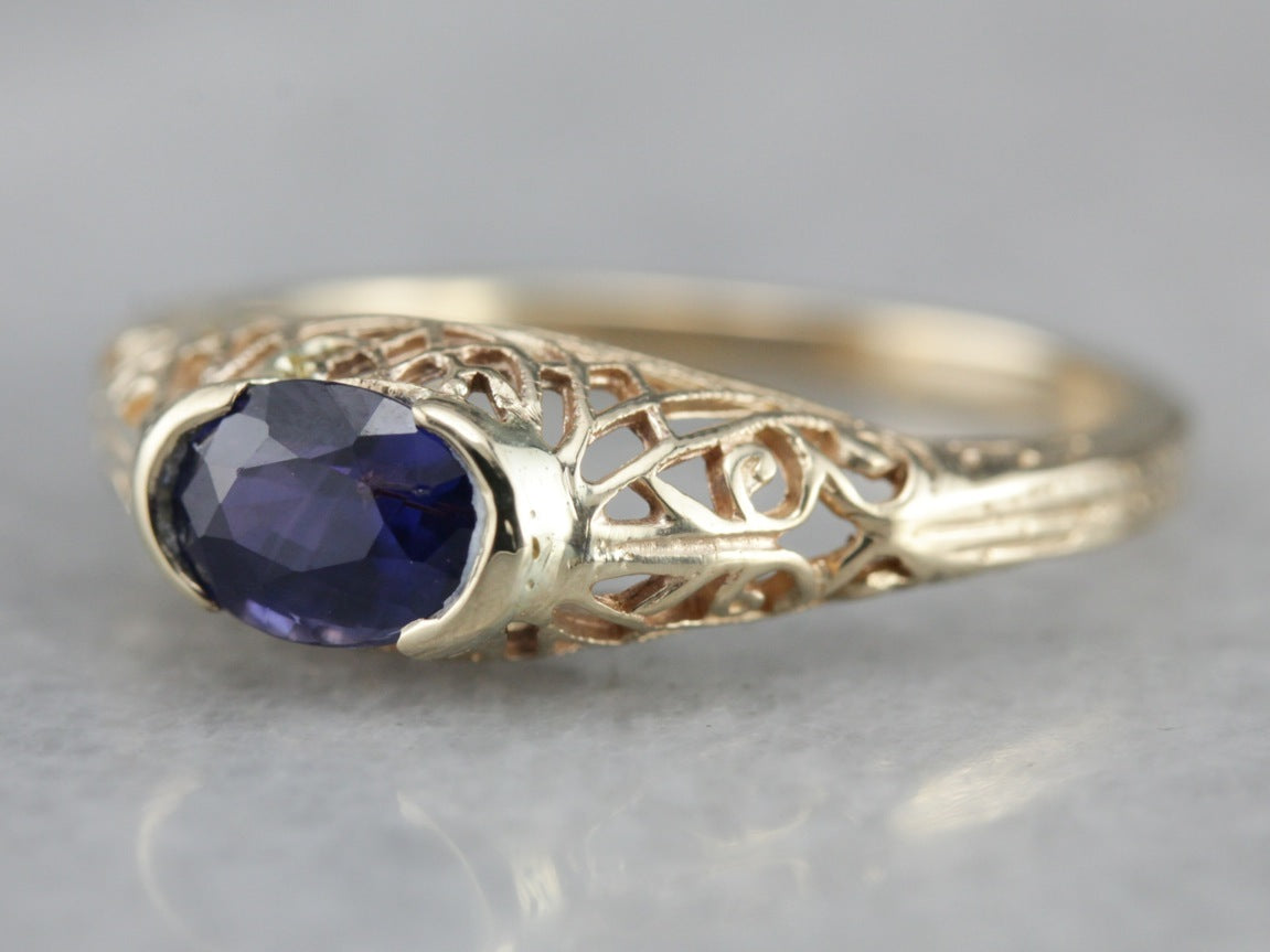 Sapphire Solitaire Engagement Ring