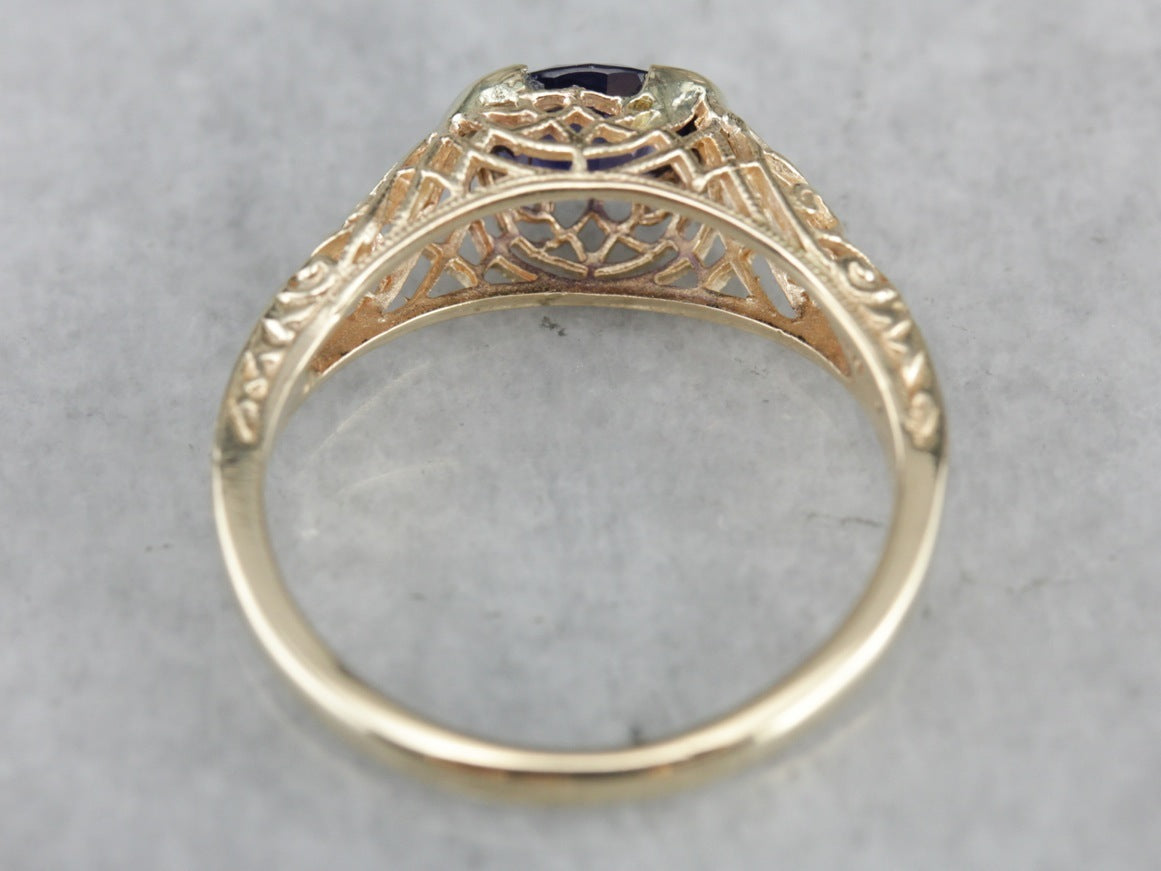Sapphire Solitaire Engagement Ring