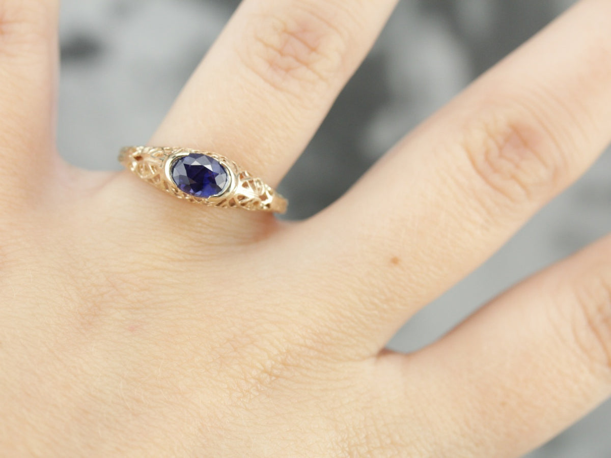 Sapphire Solitaire Engagement Ring
