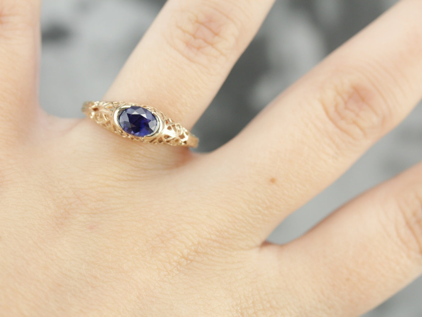 Sapphire Solitaire Engagement Ring