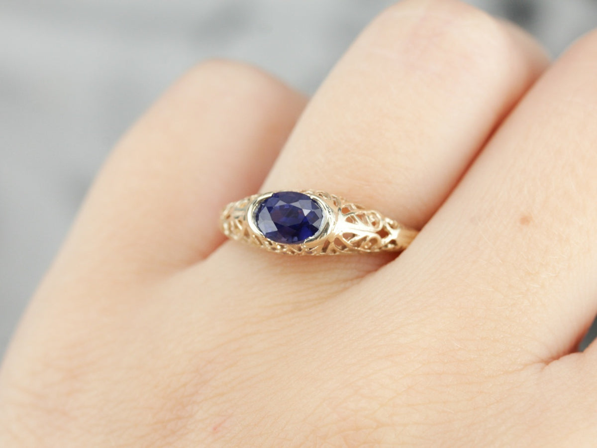Sapphire Solitaire Engagement Ring
