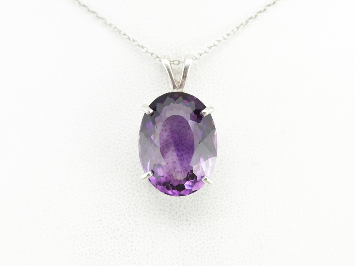 Sterling Silver Amethyst Cocktail Pendant