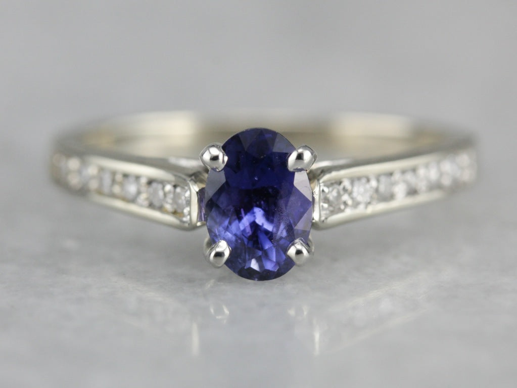 Sapphire and Diamond Engagement Ring
