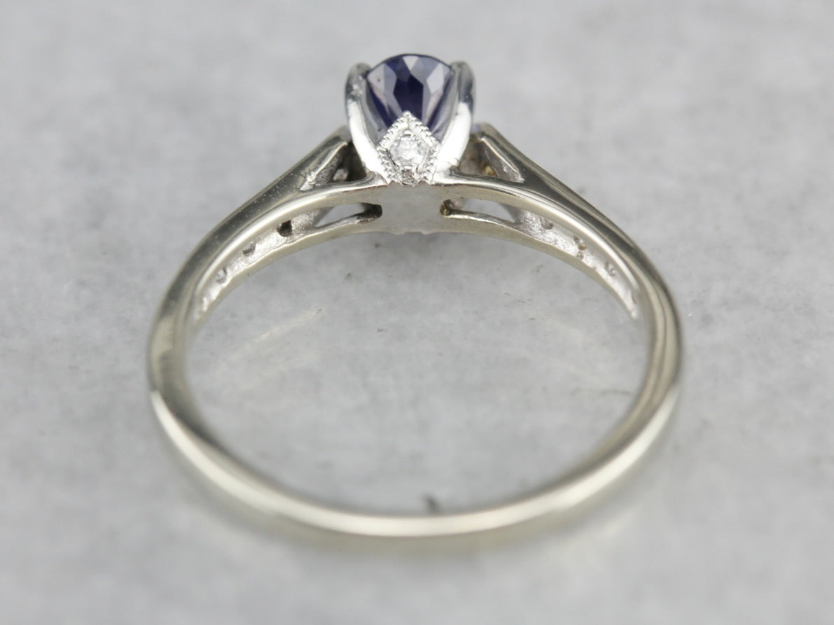 Sapphire and Diamond Engagement Ring