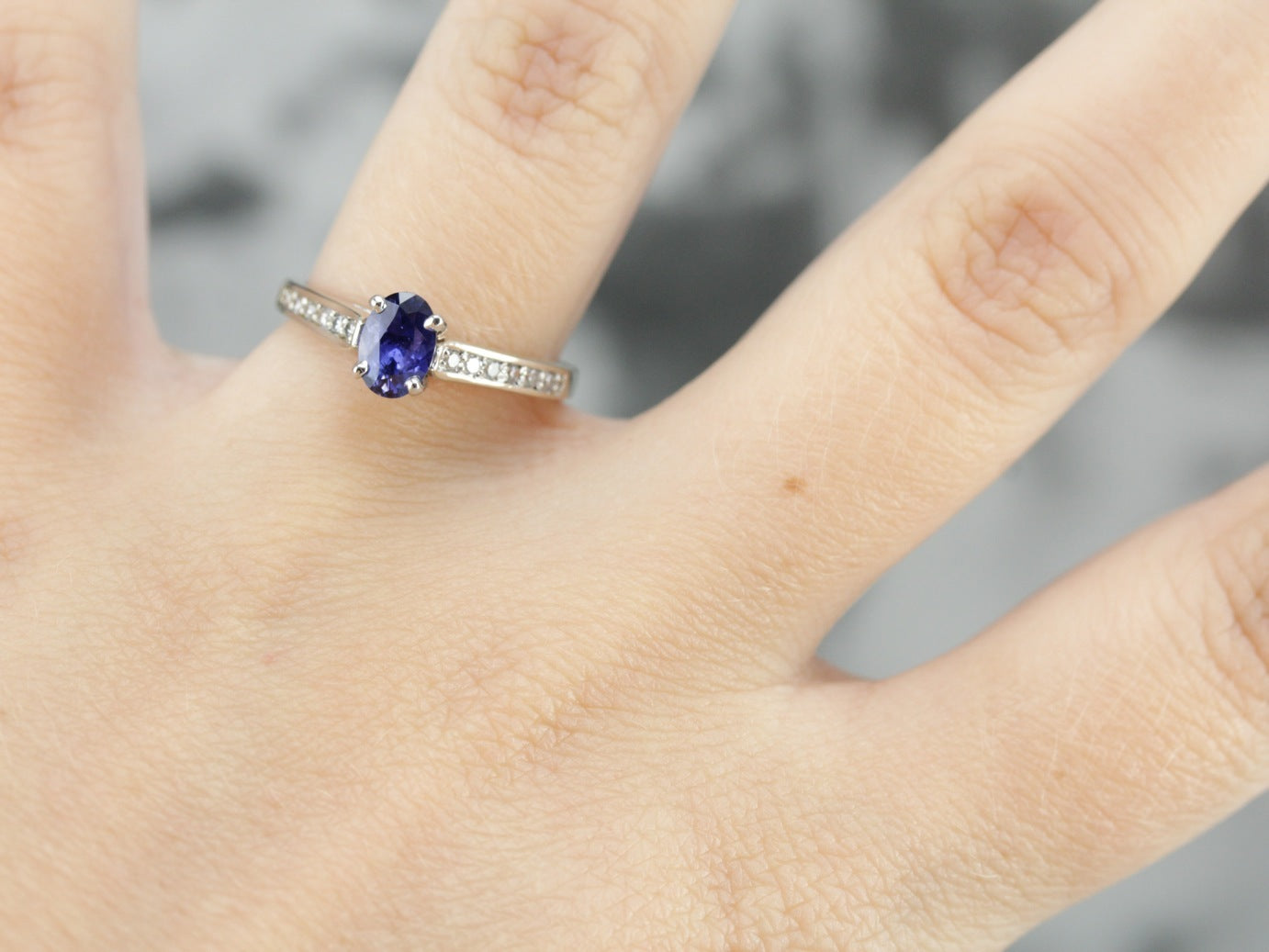 Sapphire and Diamond Engagement Ring
