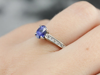 Sapphire and Diamond Engagement Ring