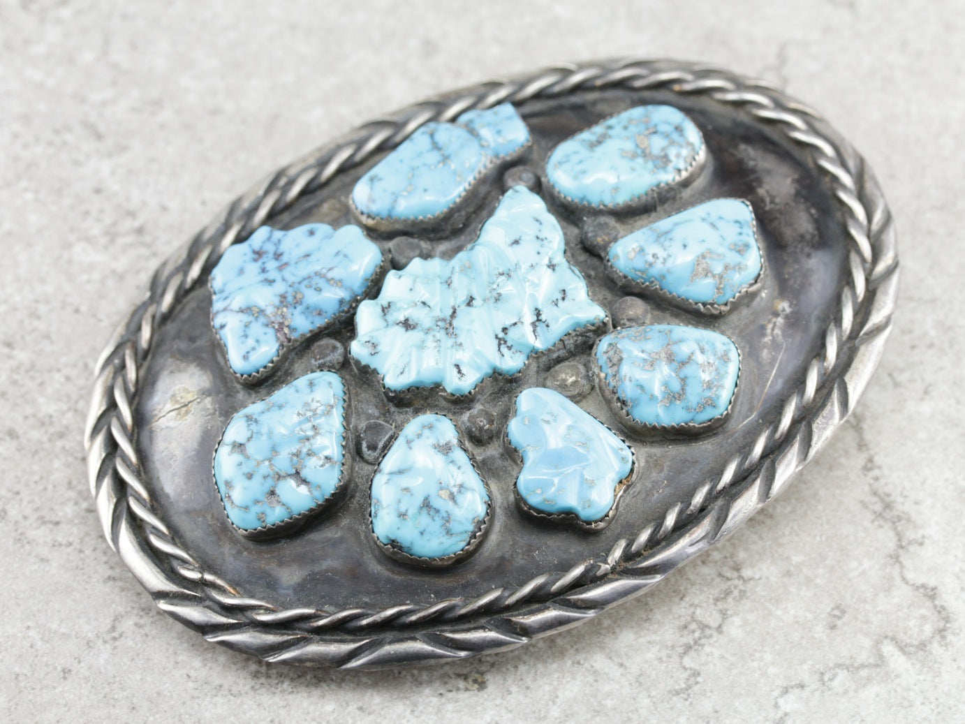 Native American Turquoise Belt Buckle