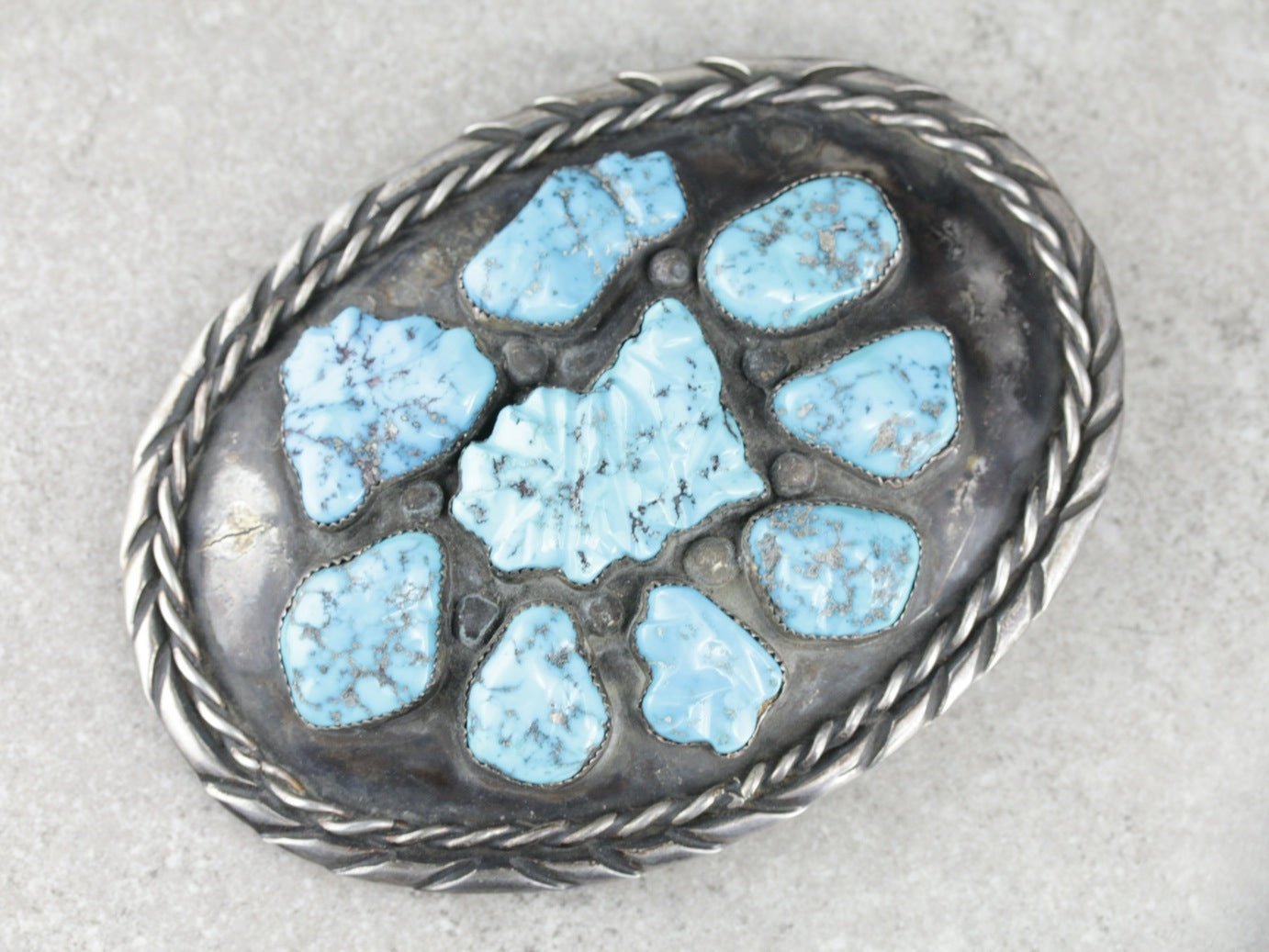 Native American Turquoise Belt Buckle