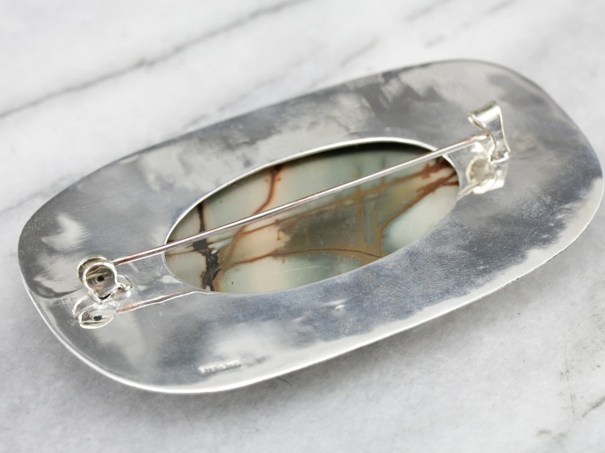 Sterling Silver American Jasper Brooch