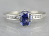 Sapphire Engagement Ring in White Gold