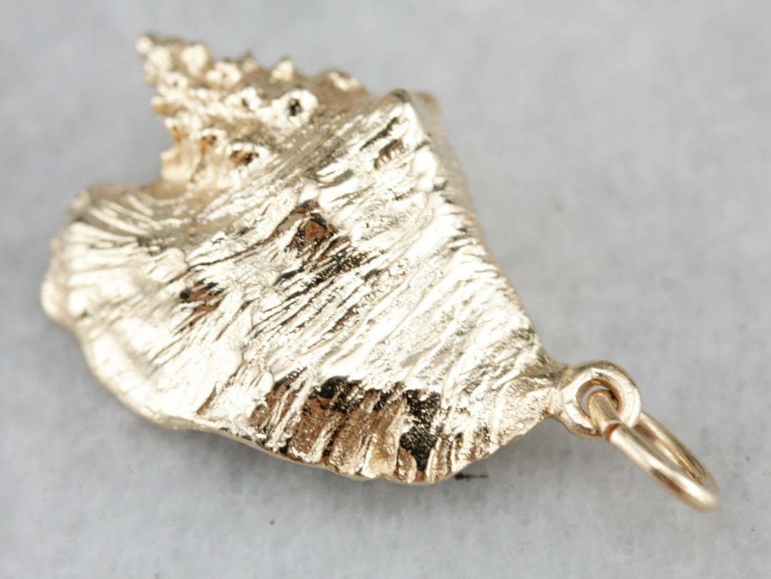 Yellow Gold Conch Shell Pendant