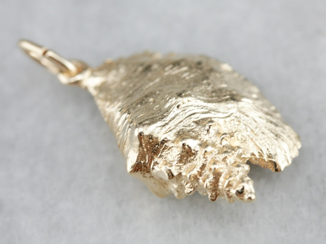 Yellow Gold Conch Shell Pendant