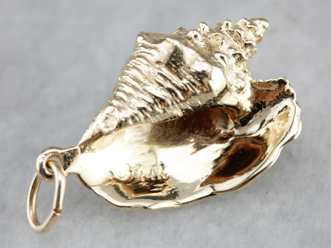 Yellow Gold Conch Shell Pendant