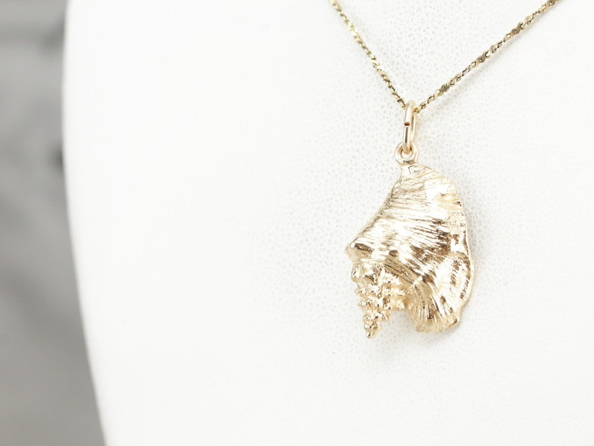 Yellow Gold Conch Shell Pendant