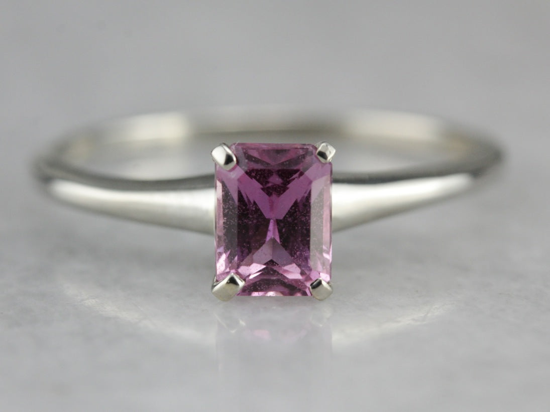 Pink Sapphire Solitaire Ring