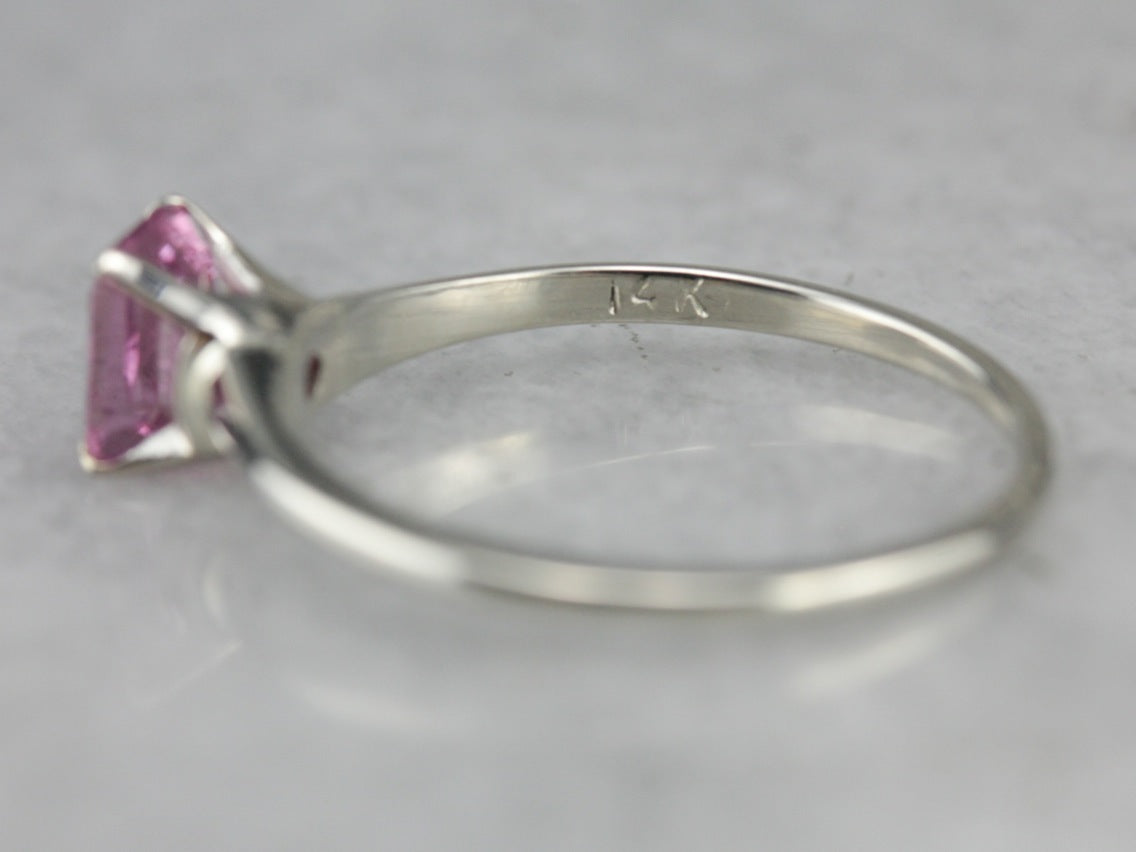 Pink Sapphire Solitaire Ring