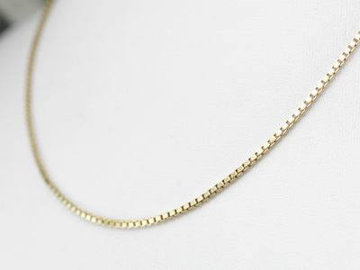 Yellow Gold Box Chain Necklace