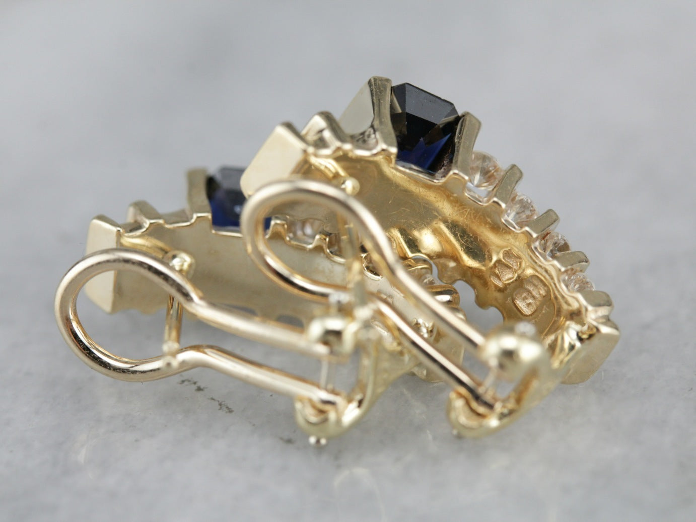 Sapphire and Diamond Drop Earrings