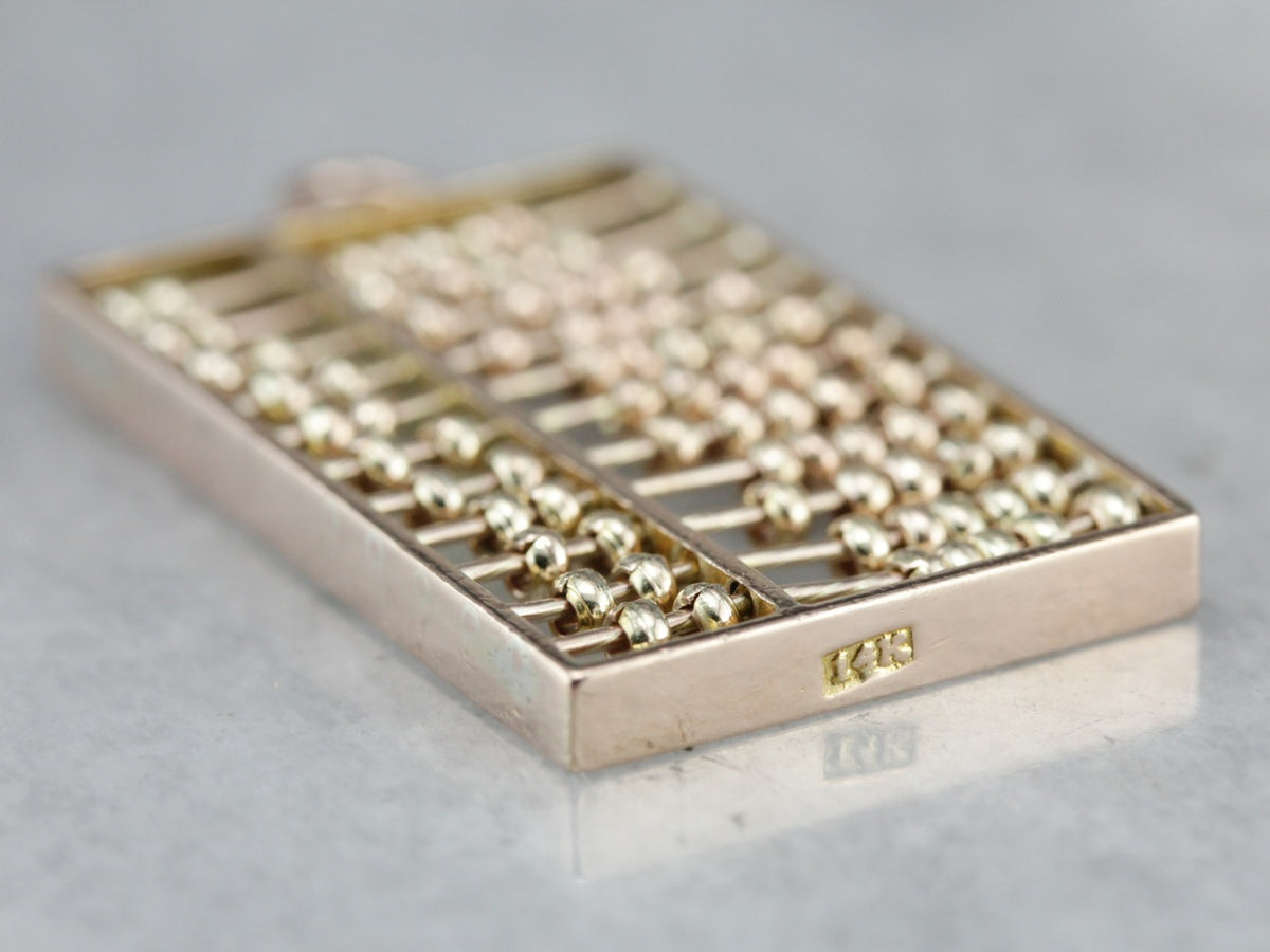 Vintage Rose Gold Abacus Charm Pendant